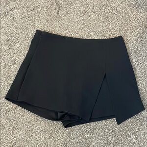 SHEIN Black Skorts with Asymmetrical Wrap Design